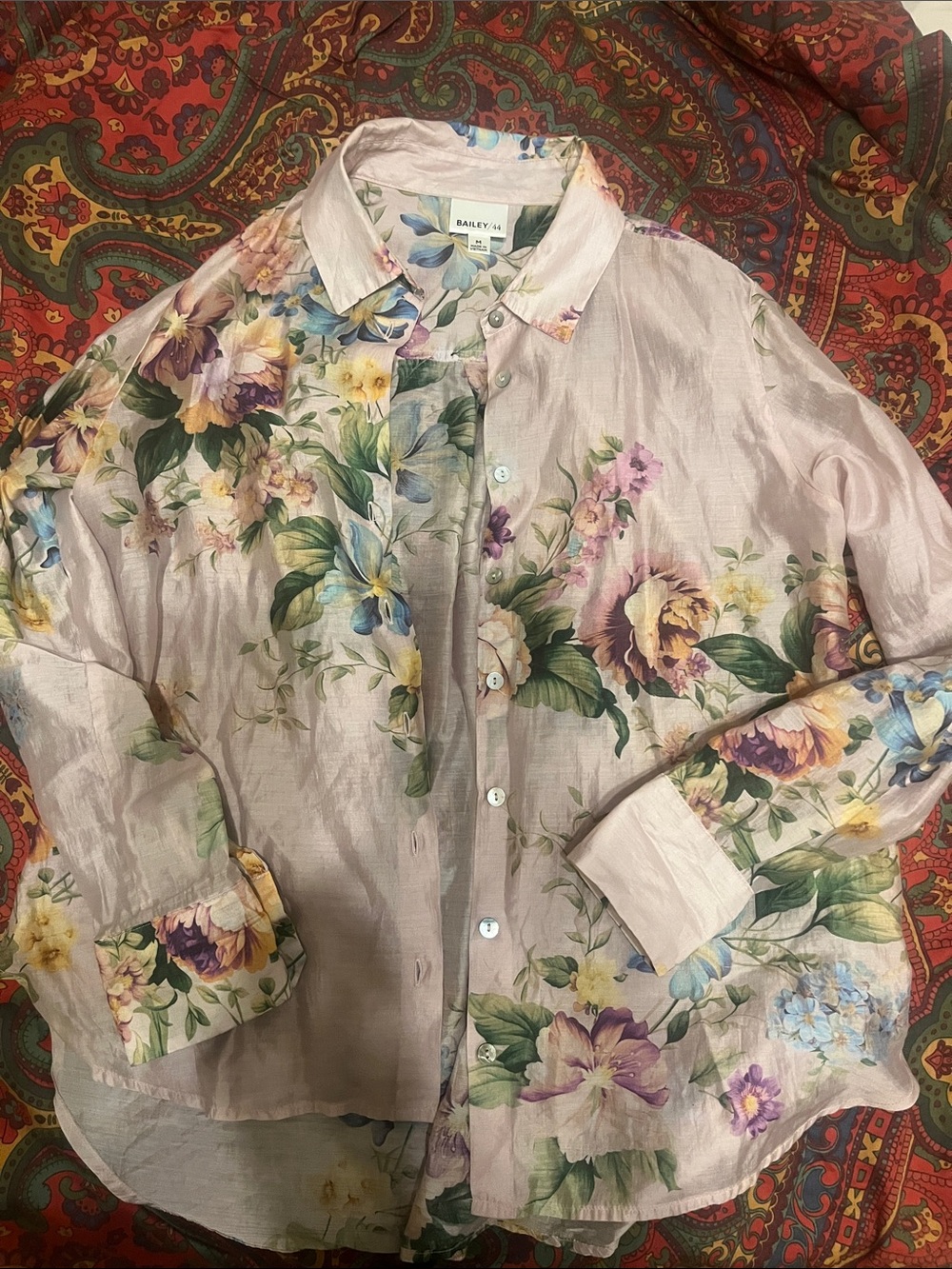 Bailey 44 Pastel Pink Floral Button-Down Shirt